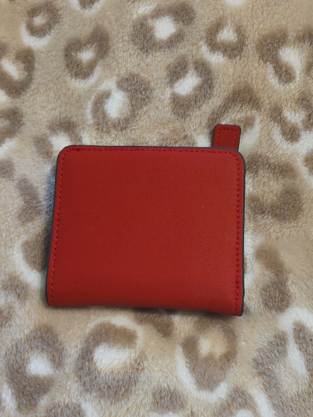 Compact Red Leather Wallet